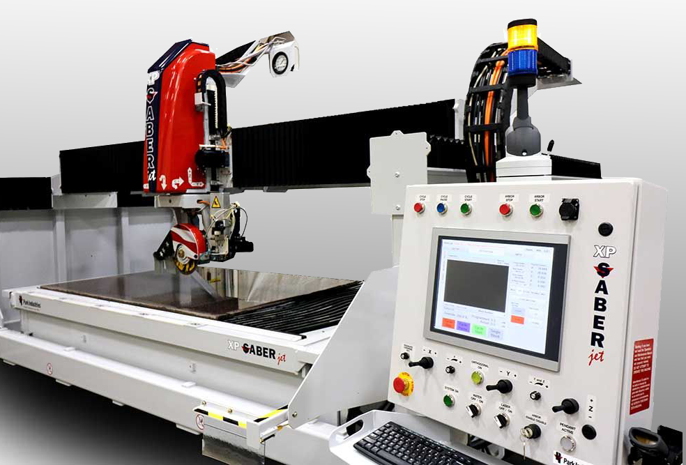 SABERjet XP waterjet saw used for countertop fabrication