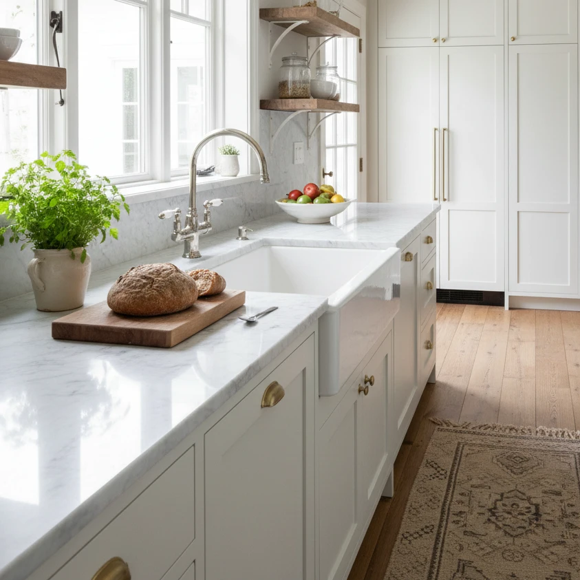 Farmhouse Sink Marble Countertops